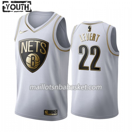 Maillot Enfant Brooklyn Nets Caris LeVert 22 2019-20 Nike Blanc Golden Edition Swingman